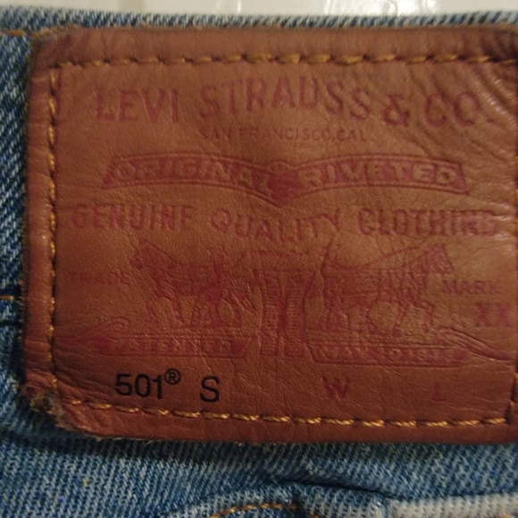 Levi's 501 Skinny Premium Patchwork Jeans Size W27 L26 - Picture 5 of 11